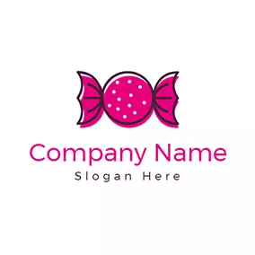 Lollipop Logo Brown and Red Candy logo design