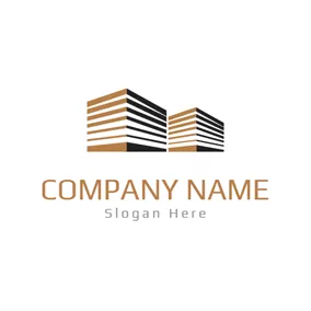 Corporate Logo Brown and White Architecture logo design