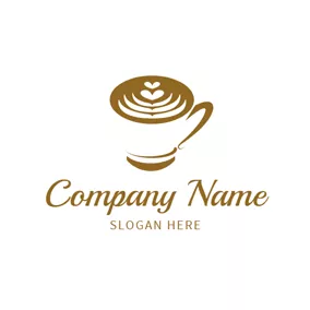 咖啡Logo Brown and White Coffee logo design