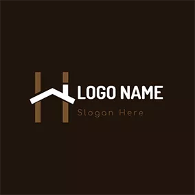 Logótipo H Brown and White House logo design
