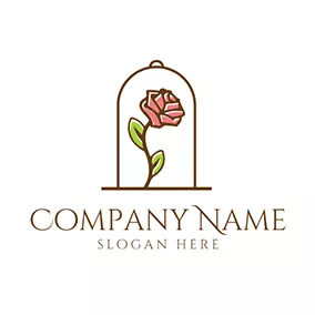 Nature Logo Brown Branch and Red Rose logo design