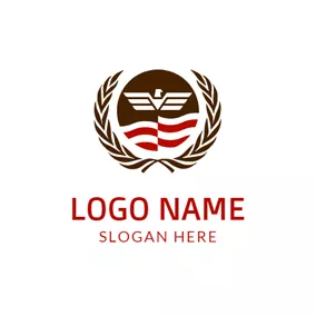 选举 Logo Brown Branch and White Eagle logo design