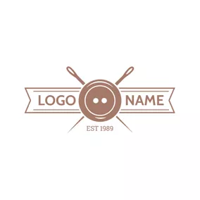 紐扣 Logo Brown Button and Tailor logo design