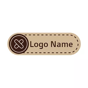 Bandage Logo Brown Button Swing and DIY logo design