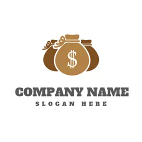 Commercial Logo Brown Money Bag logo design