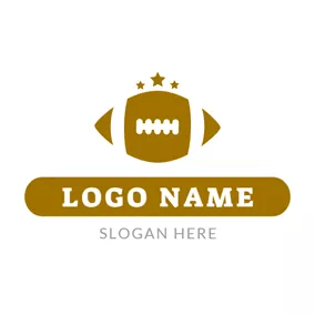 Soccer Logo Brown Star and Rugby logo design