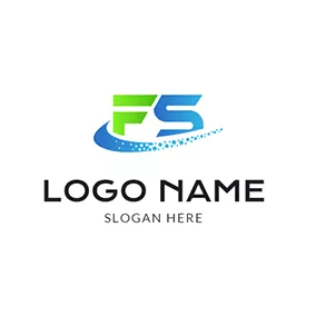 Font Logo Bubble Curve and Simple Letter F S logo design