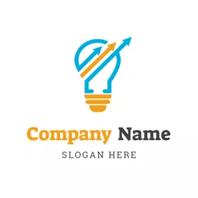 思考logo Bulb and Arrow Corporate logo design