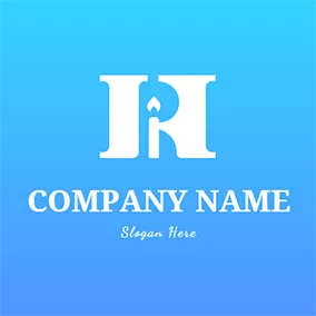 R Logo Candle Construction Letter H R logo design