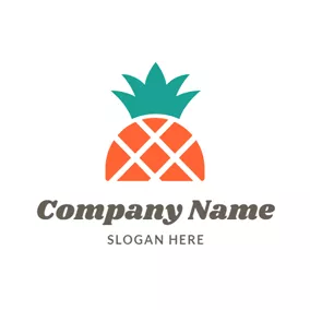 Leinwand Logo Cartoon and Colorful Pineapple logo design