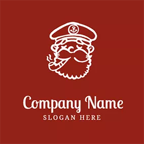 可爱 Logo Cartoon and Cute Captain logo design