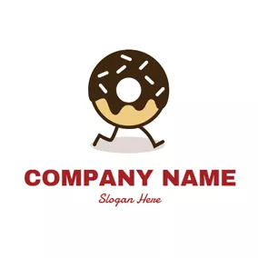 Donuts Logo Cartoon Chocolate Doughnut logo design