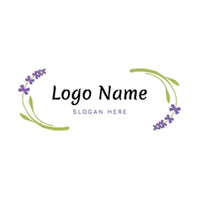 Logotipo Elegante Cartoon Flower Lavender logo design