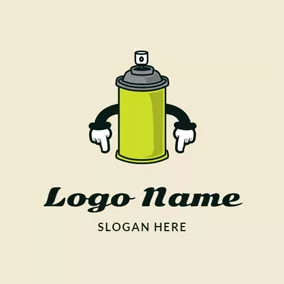 Logotipo De Dibujo Cartoon Paint Bottle logo design