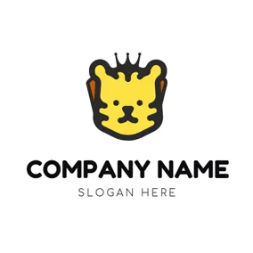 Prince Logo Cartoon Tiger Head logo design