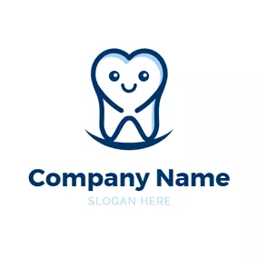 Caring Logo Cartoon Tooth and Dental Clinic logo design