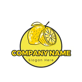 柠檬水 Logo Circle and Lemon logo design