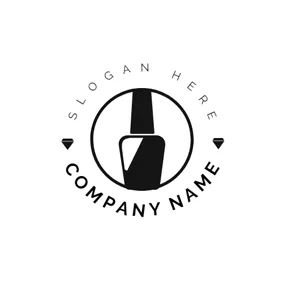 美甲 Logo Circle and Nail Polish Bottle logo design