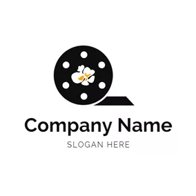 Global Logo Circle Film and Delicious Popcorn logo design