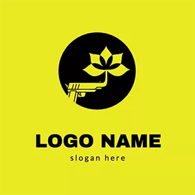 Logotipo De Flor Circle Gun Lotus Flower logo design