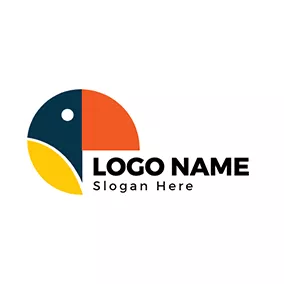 Colored Logo Circle Shape Abstract Toucan logo design
