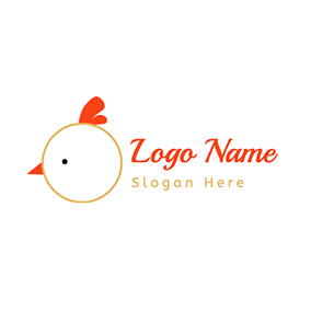 Logotipo De Pollito Circle Simple Chick Head logo design