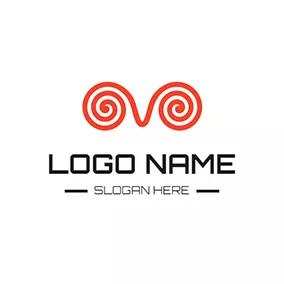 Horn Logo Circle Symmetry and Abstract Goat logo design