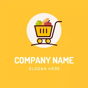 Delivery Logo Circle Trolley Food Grocery logo design