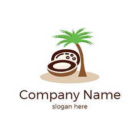 Logótipo De Coco Coconut Tree Tropics Coco logo design
