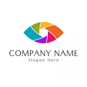 摄影Logo Colorful and Eye Shaped Lens logo design