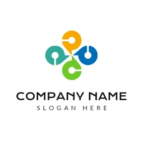 Logotipo De Colaboración Colorful Centripetal Circle Company logo design