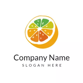 柠檬logo Colorful Flower and Orange logo design