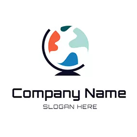 地理 Logo Colorful Globe logo design