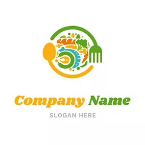 Logótipo De Jantar Colorful Gourmet Icon logo design