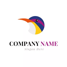 翠鸟logo Colorful Kingfisher Head Icon logo design
