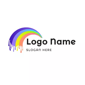 彩虹Logo Colorful Slime Shape logo design