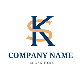 Conjoint Letter K and S logo design