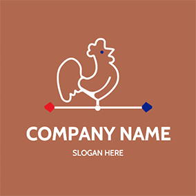 Chicken Logo Cool Rooster Profile France logo design