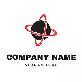 Industrial Logo Core Simple Nuclear Outline logo design