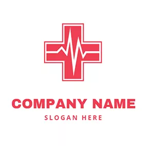 Medical & Pharmaceutical Logo Cross and Pulse Logo logo design