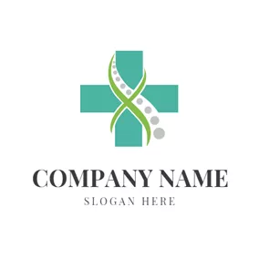 Medical & Pharmaceutical Logo Cross and Vertebral Column logo design