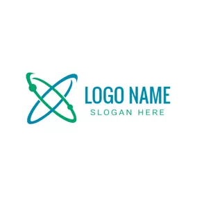 Atomic Logo Cross Planet and Galaxy logo design