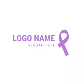 Ribbon Logo Crossed Ribbon and Cancer logo design