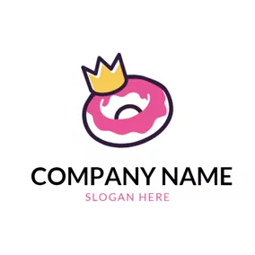 Logótipo Donuts Crown and Doughnut Icon logo design