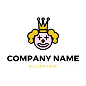 喜劇logo Crown and Joker Face logo design