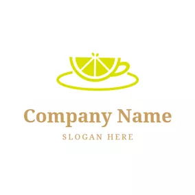 檸檬水 Logo Cup Shape and Lemon Slice logo design