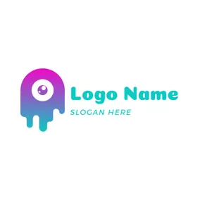Logotipo De Goteo Cute Colorful Slime Monster logo design