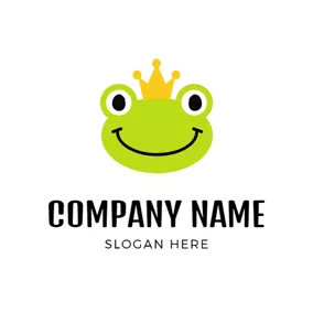 Pool Logo Cute Crown and Frog Head logo design