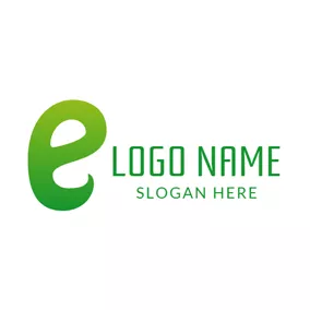 Edge Logo Cute Green Letter E logo design
