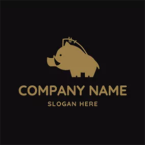 Logótipo Querido Cute Simple Wild Boar logo design